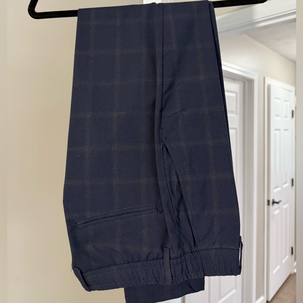 Zara Men's Dark Blue Checkered Pants